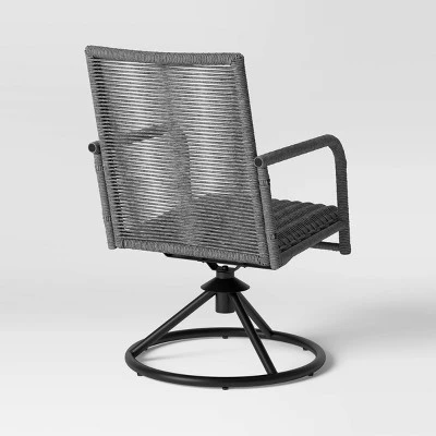 2pc Granby Padded Wicker Outdoor Patio Dining Chairs Swivel Chairs Gray - Threshold™ 4 2pc Granby Padded Wicker Outdoor Patio Dining Chairs Swivel Chairs Gray - Threshold™ - Image 4