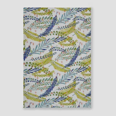 Botanical Rectangular Woven Outdoor Area Rug Blue/Green - Threshold™ 1 Botanical Rectangular Woven Outdoor Area Rug Blue/Green - Threshold™
