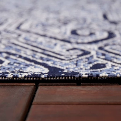 Paisley Outdoor Rug Blue - Threshold™ 4 Paisley Outdoor Rug Blue - Threshold™ - Image 4