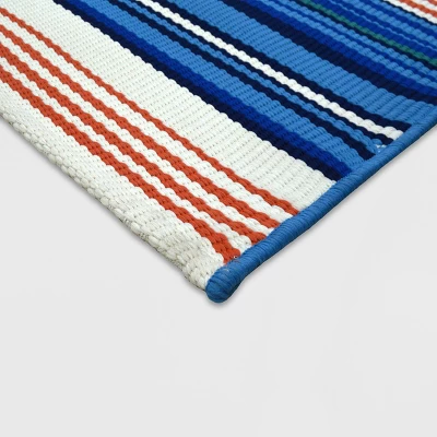 Multi Stripe Outdoor Rug - Threshold 1 Multi Stripe Outdoor Rug - Threshold