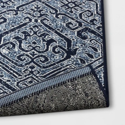 Paisley Outdoor Rug Blue - Threshold™ 3 Paisley Outdoor Rug Blue - Threshold™ - Image 3