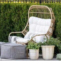Wicker & Metal Outdoor Patio Chair, Egg Chair Natural - Threshold™ Designed With Studio McGee -Threshold Outdoor Deals Store GUEST 43d39af8 5fec 4d59 8397 add61bd8f0c8