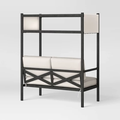 Ryegate 2pc 4' Mini Patio Daybed With Ottoman Weathered Teak - Threshold™ 4 Ryegate 2pc 4' Mini Patio Daybed With Ottoman Weathered Teak - Threshold™ - Image 4