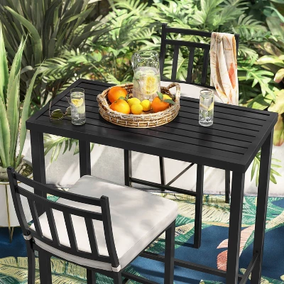 Fairmont Bar Height Rectangle Patio Dining Table - Black - Threshold™ 1 Fairmont Bar Height Rectangle Patio Dining Table - Black - Threshold™