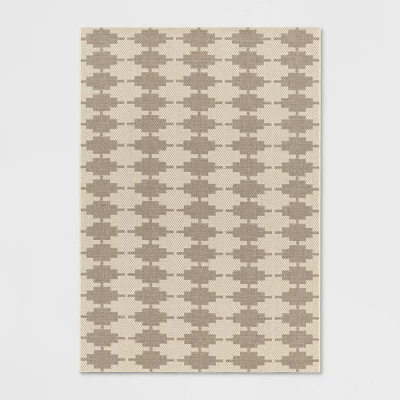 Step Diamonds Outdoor Rug Tan/Ivory - Threshold™ 5 Step Diamonds Outdoor Rug Tan/Ivory - Threshold™ - Image 5
