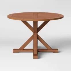 Morie Wood 4 Person Round Patio Dining Table - Thresholdâ˘