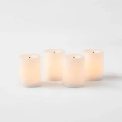4pk LED Votive Flameless Black Wick Candle White - Thresholdâ˘