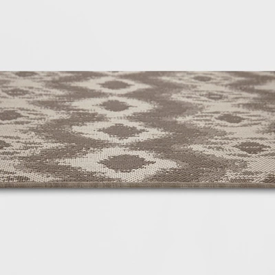 Ikat Outdoor Rug Taupe - Threshold 3 Ikat Outdoor Rug Taupe - Threshold - Image 3