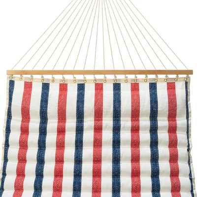 11.5' Pillowtop Outdoor Fabric Hammock Twill Stripe Red/Blue/White - Threshold™ 1 11.5' Pillowtop Outdoor Fabric Hammock Twill Stripe Red/Blue/White - Threshold™