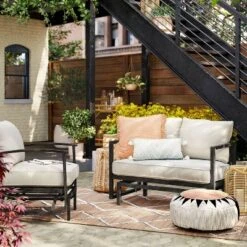 2pc Ryegate Glider Outdoor Patio Chairs, Club Chairs Gray - Thresholdâ˘