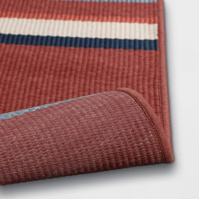 5'x7' Striped Outdoor Rug Red - Threshold™ 3 5'x7' Striped Outdoor Rug Red - Threshold™ - Image 3