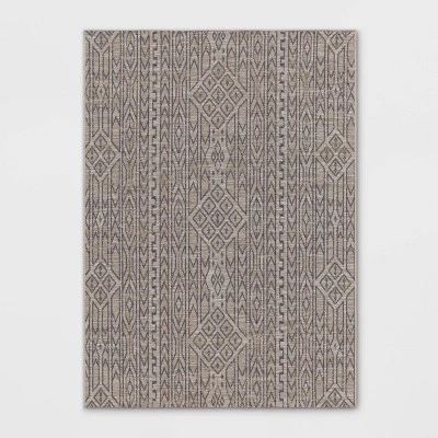 Outlined Geo Pattern Outdoor Rug Neutral - Threshold™ 4 Outlined Geo Pattern Outdoor Rug Neutral - Threshold™ - Image 4