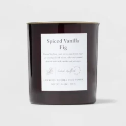 Clear Colored Glass With Woodwick And Brass Metal Inset Lid Spice Vanilla Fig Candle Purple - Threshold™ 8 Clear Colored Glass With Woodwick And Brass Metal Inset Lid Spice Vanilla Fig Candle Purple - Threshold™ -Threshold Outdoor Deals Store GUEST 80884ab1 75d4 4adc 8675 96b625da6f8e