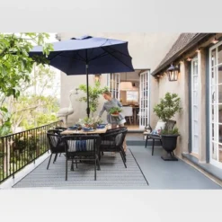 Pattern Stripe Outdoor Rug Blue - Threshold -Threshold Outdoor Deals Store GUEST 85ac51d9 65a8 4235 bb8f 62d77b7a20a4