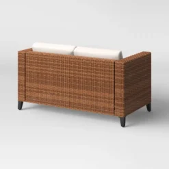 Brookfield Steel Wicker Loveseat - Light Brown - Threshold™ -Threshold Outdoor Deals Store GUEST 89cfd654 7349 4873 8e2b c4b510806e85