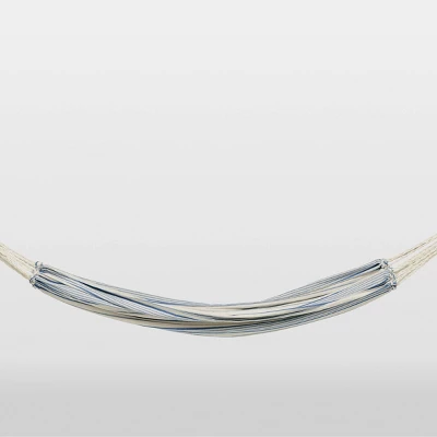 Linen Striped Flat Weave Hammock Blue - Threshold™ 2 Linen Striped Flat Weave Hammock Blue - Threshold™ - Image 2