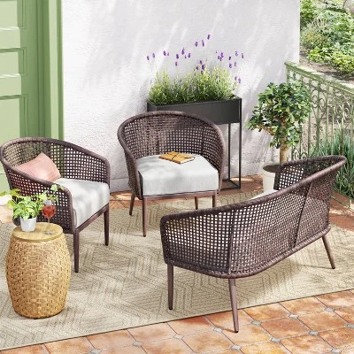 Weybridge Wicker Weave Patio Loveseat - Threshold™ 1 Weybridge Wicker Weave Patio Loveseat - Threshold™