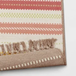 7' X 10' Textural Stripe Woven Outdoor Rug Pink - Threshold™ 5 7' X 10' Textural Stripe Woven Outdoor Rug Pink - Threshold™ -Threshold Outdoor Deals Store GUEST 8cfd2fd5 5bd5 4e16 9c2a c386fdabfe2f