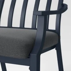 2pc Fairmont Stationary Outdoor Patio Dining Chairs Arm Chairs Black - Threshold™ -Threshold Outdoor Deals Store GUEST 93b3d878 5c10 4c28 a687 063fbcfa7688