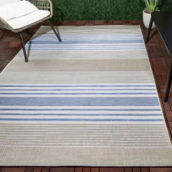 Sand Stripe Outdoor Rug Blue - Thresholdâ˘