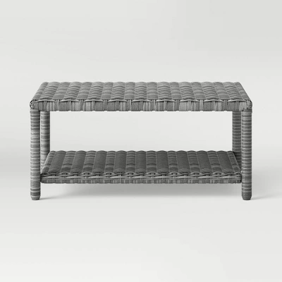 Monroe Wicker Patio Coffee Table - Gray - Threshold™ 2 Monroe Wicker Patio Coffee Table - Gray - Threshold™ - Image 2
