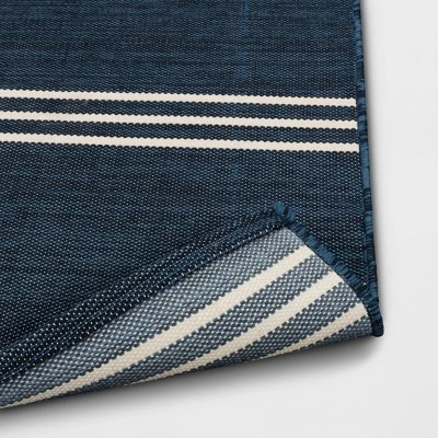 4' X 6' Outdoor Rug Stripe Navy - Threshold™ 3 4' X 6' Outdoor Rug Stripe Navy - Threshold™ - Image 3