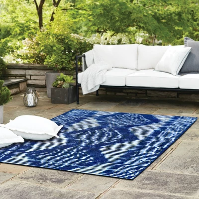 7' X 10' Outdoor Rug Indigo Dye - Threshold™ 3 7' X 10' Outdoor Rug Indigo Dye - Threshold™ - Image 3