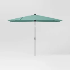10'x6' Rectangular Solar Market Patio Umbrella - Black Pole - Threshold™ -Threshold Outdoor Deals Store GUEST adfeb821 0b88 4e89 b0b1 ed1efe41b945