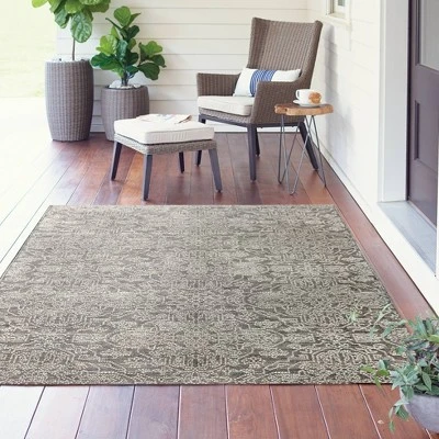 5' X 7' Outdoor Rug Ornamental Charcoal - Threshold™ 2 5' X 7' Outdoor Rug Ornamental Charcoal - Threshold™ - Image 2