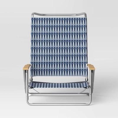 5 Position Beach Chair With Aluminum Frame & Wood Arms - Threshold™ 2 5 Position Beach Chair With Aluminum Frame & Wood Arms - Threshold™ - Image 2