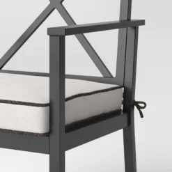 2pc Searsburg Aluminum Outdoor Patio Dining Chairs Arm Chairs Black - Threshold™ -Threshold Outdoor Deals Store GUEST b55b6a13 2bb5 4c95 a602 021a74e120c6