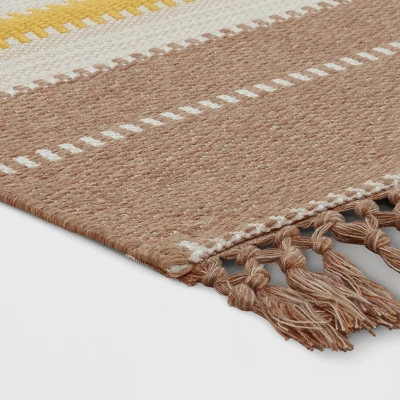 7' X 10' Textural Stripe Woven Outdoor Rug Pink - Threshold™ 2 7' X 10' Textural Stripe Woven Outdoor Rug Pink - Threshold™ - Image 2