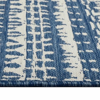 7' X 10' Outdoor Rug Striped Fringe Blue - Threshold™ 1 7' X 10' Outdoor Rug Striped Fringe Blue - Threshold™