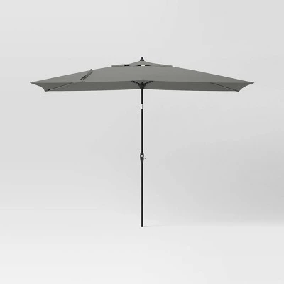 10'x6' Rectangular Market Patio Umbrella - Black Pole - Threshold™ 8 10'x6' Rectangular Market Patio Umbrella - Black Pole - Threshold™ - Image 8