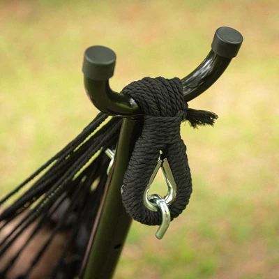 10" Fringe Outdoor Fabric Hammock Black - Threshold™ 3 10" Fringe Outdoor Fabric Hammock Black - Threshold™ - Image 3