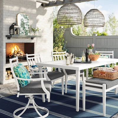 Fairmont Rectangle Patio Dining Set - Charcoal - Threshold™ 1 Fairmont Rectangle Patio Dining Set - Charcoal - Threshold™