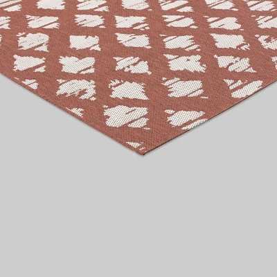 5' X 7' Diamond Outdoor Rug Orange - Threshold™ 2 5' X 7' Diamond Outdoor Rug Orange - Threshold™ - Image 2