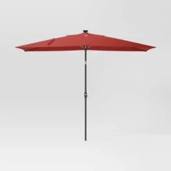 10'x6' Rectangular Solar Market Patio Umbrella - Black Pole - Threshold™ -Threshold Outdoor Deals Store GUEST dd4e4665 468b 42bf a1cd 1873fd643d0c