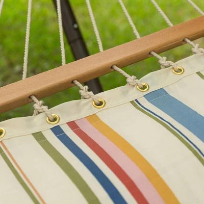 13' Pillowtop Outdoor Fabric Hammock With Spreader Bar Terracotta Pink - Threshold™ 2 13' Pillowtop Outdoor Fabric Hammock With Spreader Bar Terracotta Pink - Threshold™ - Image 2