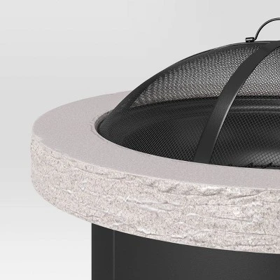 32" Stack Stone Wood Burning Outdoor Fireplace With Spark Screen - Threshold™ 3 32" Stack Stone Wood Burning Outdoor Fireplace With Spark Screen - Threshold™ - Image 3