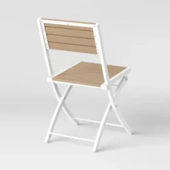 Bryant 4pk Faux Wood Folding Patio Bistro Chairs - White/Light Wood - Threshold™ -Threshold Outdoor Deals Store GUEST ff0c02ae c0b7 4249 800c e541509c2011